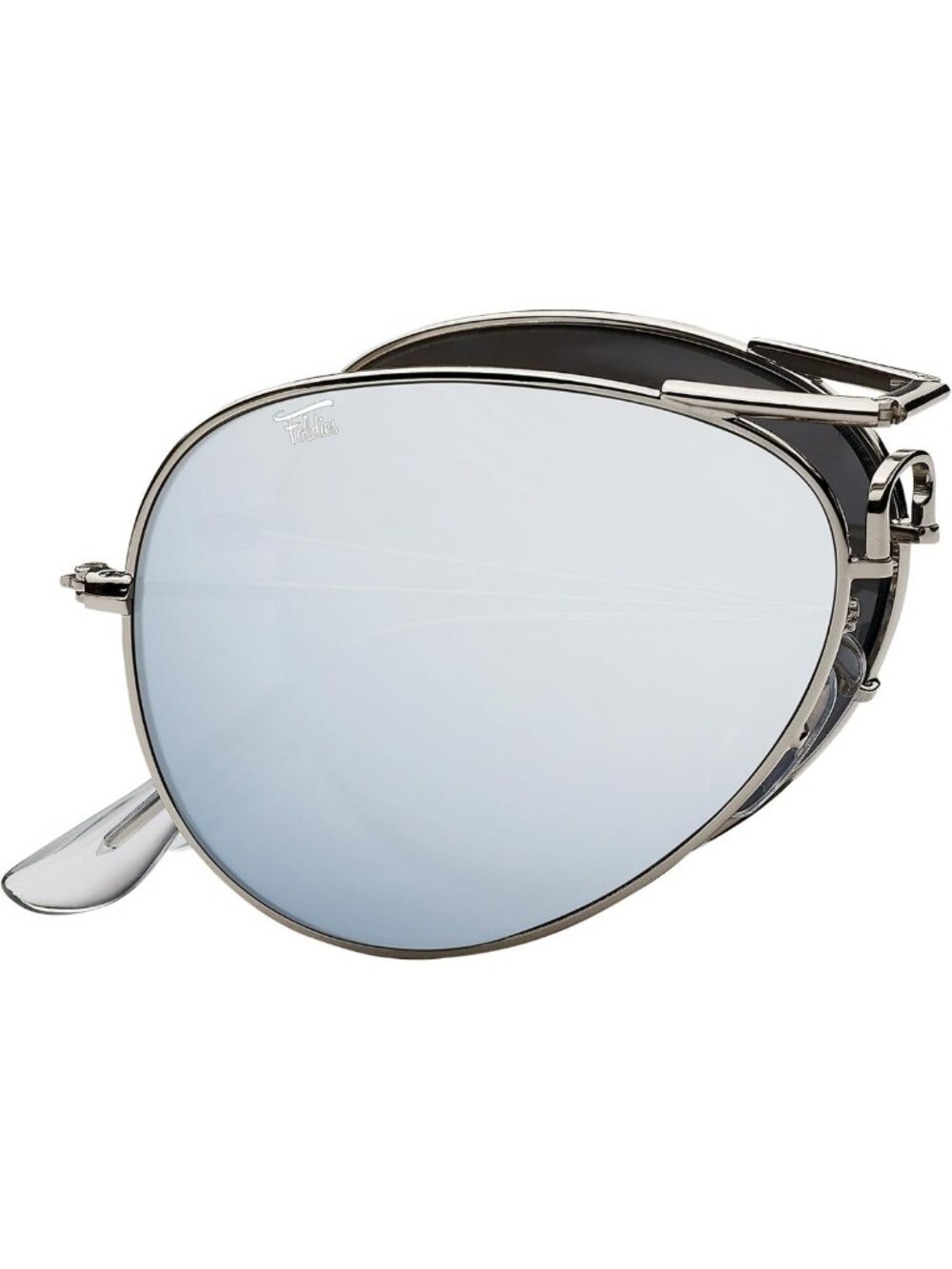 Polarized Aviator Folding Sunglasses with Scratch-Resistant Lens & Leather Case